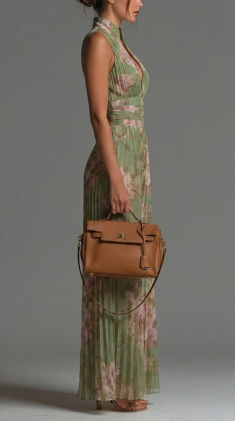 ESSENTIEL – Combinaison en Chiffon Plissé à Fleurs