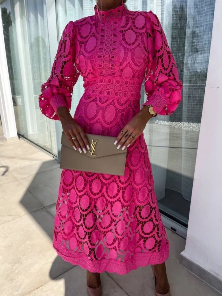 Eloah | Robe Midi en Dentelle Élégante