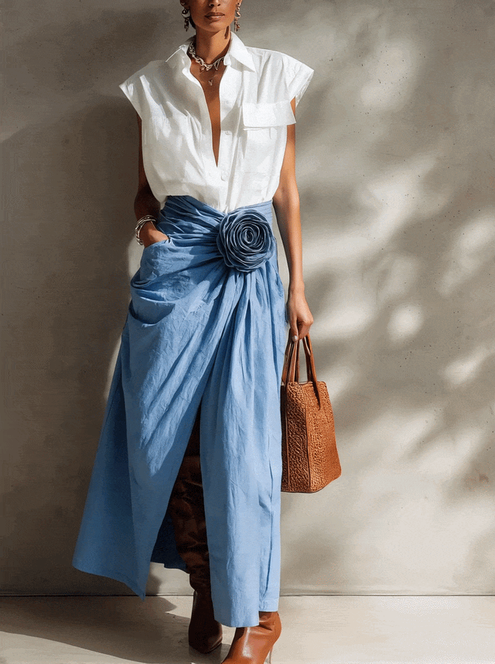 Vêtements pour femmes--Lien spécial pour jupes et ensembles