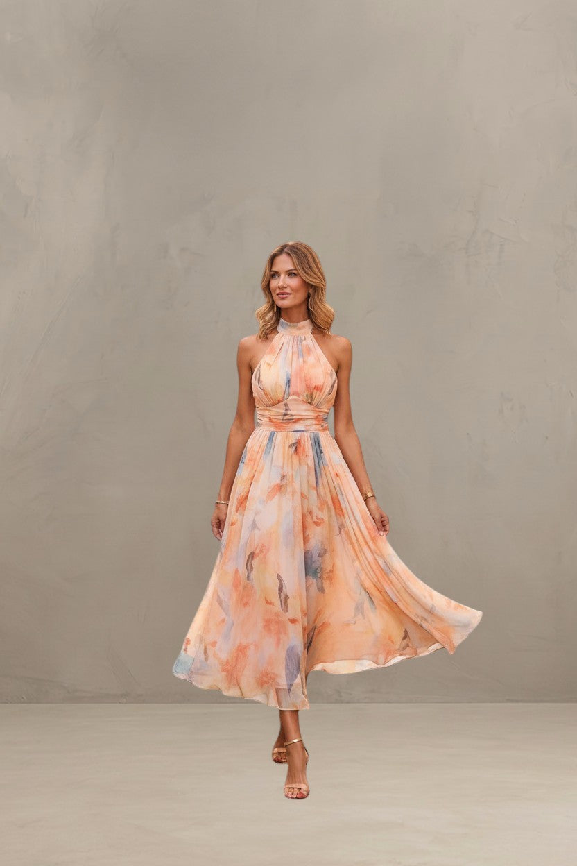 ESTHER | ROBE D'ÉTÉ À COL HALTER