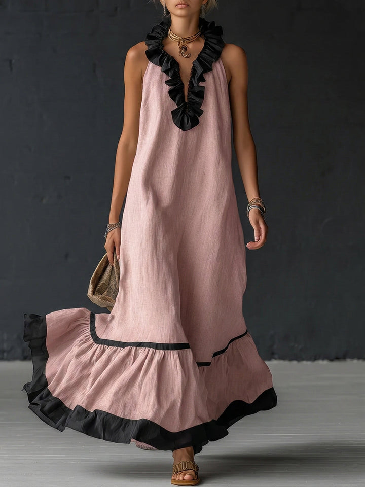 Élodie | Robe Maxi Romantique À Volants Élégante