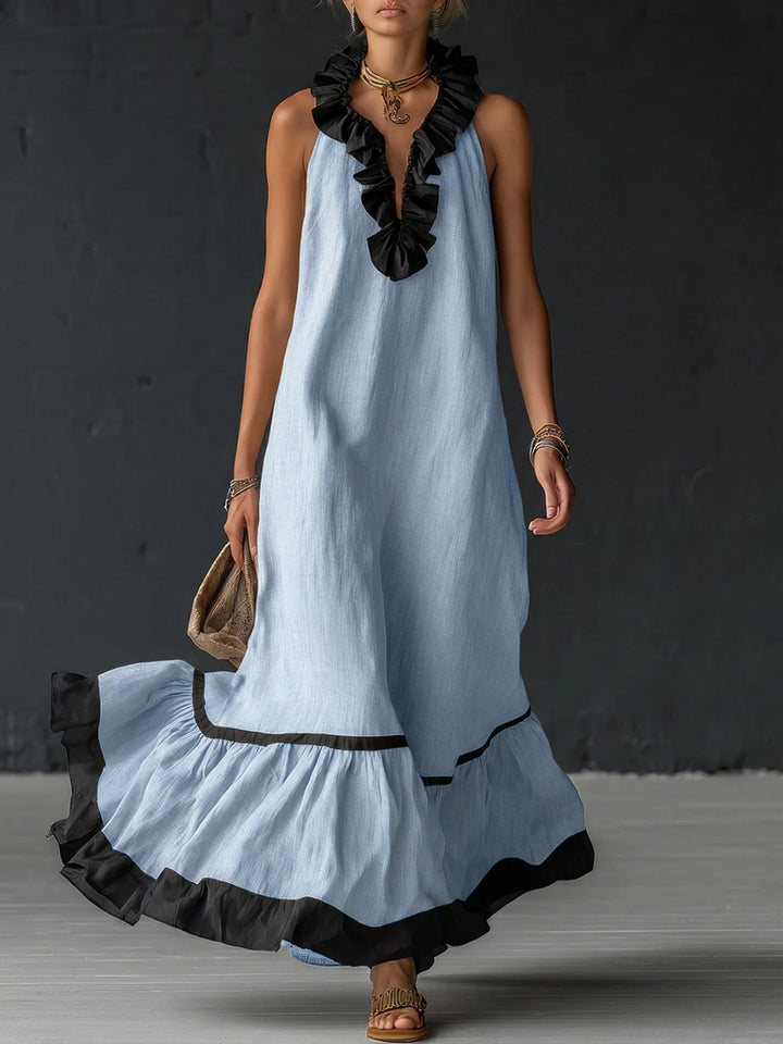 Élodie | Robe Maxi Romantique À Volants Élégante