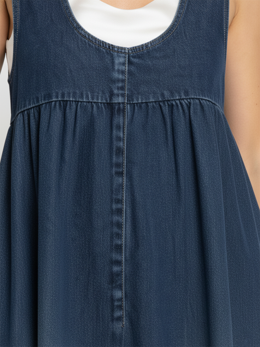 Karen | Robe Maxi en Denim Doux Lavé Vintage