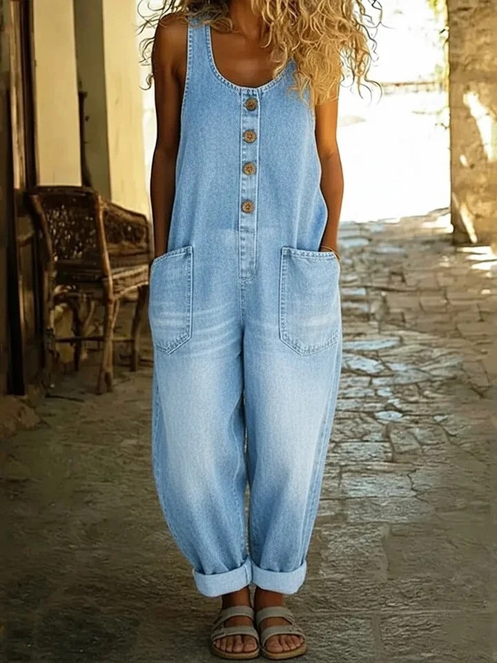 Ruth | Salopette en Denim Coton Vintage Lavé