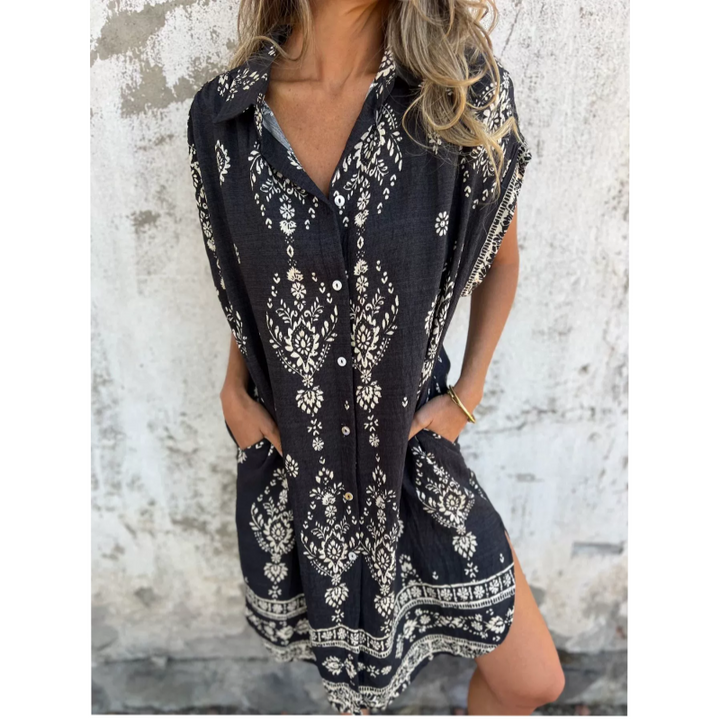 Emmeline | Robe Chemise Imprimée avec Poches