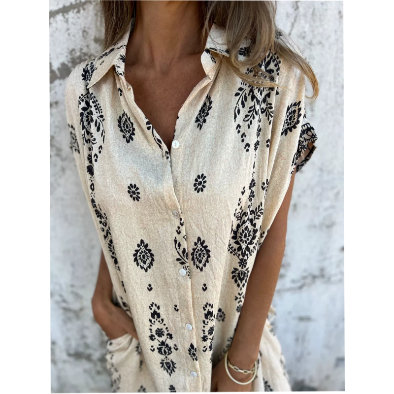 Emmeline | Robe Chemise Imprimée avec Poches