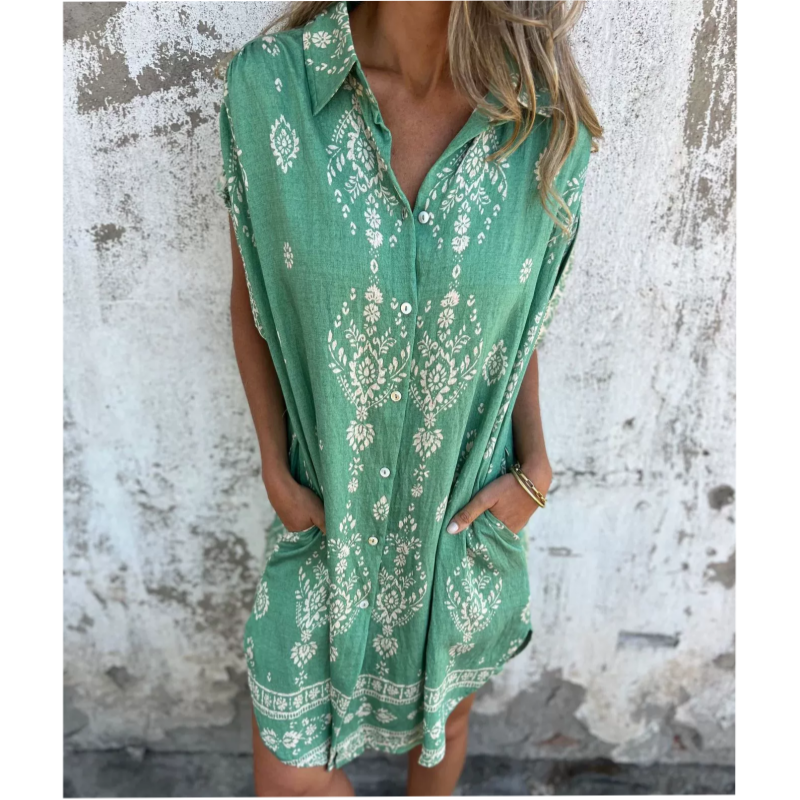 Emmeline | Robe Chemise Imprimée avec Poches