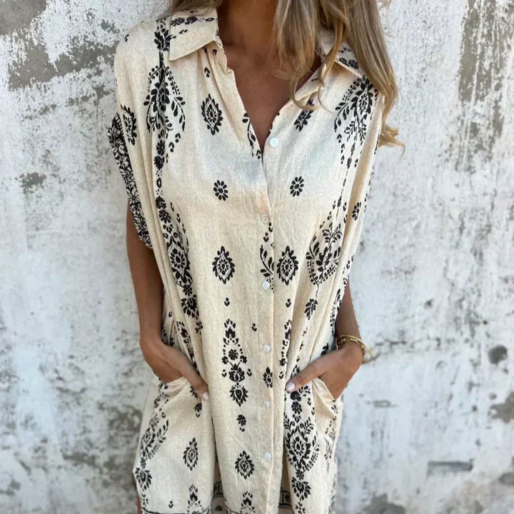Emmeline | Robe Chemise Imprimée avec Poches