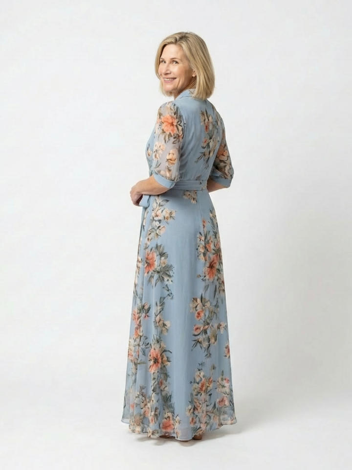 Elowen | Robe Maxi V Enveloppante à Imprimé Floral