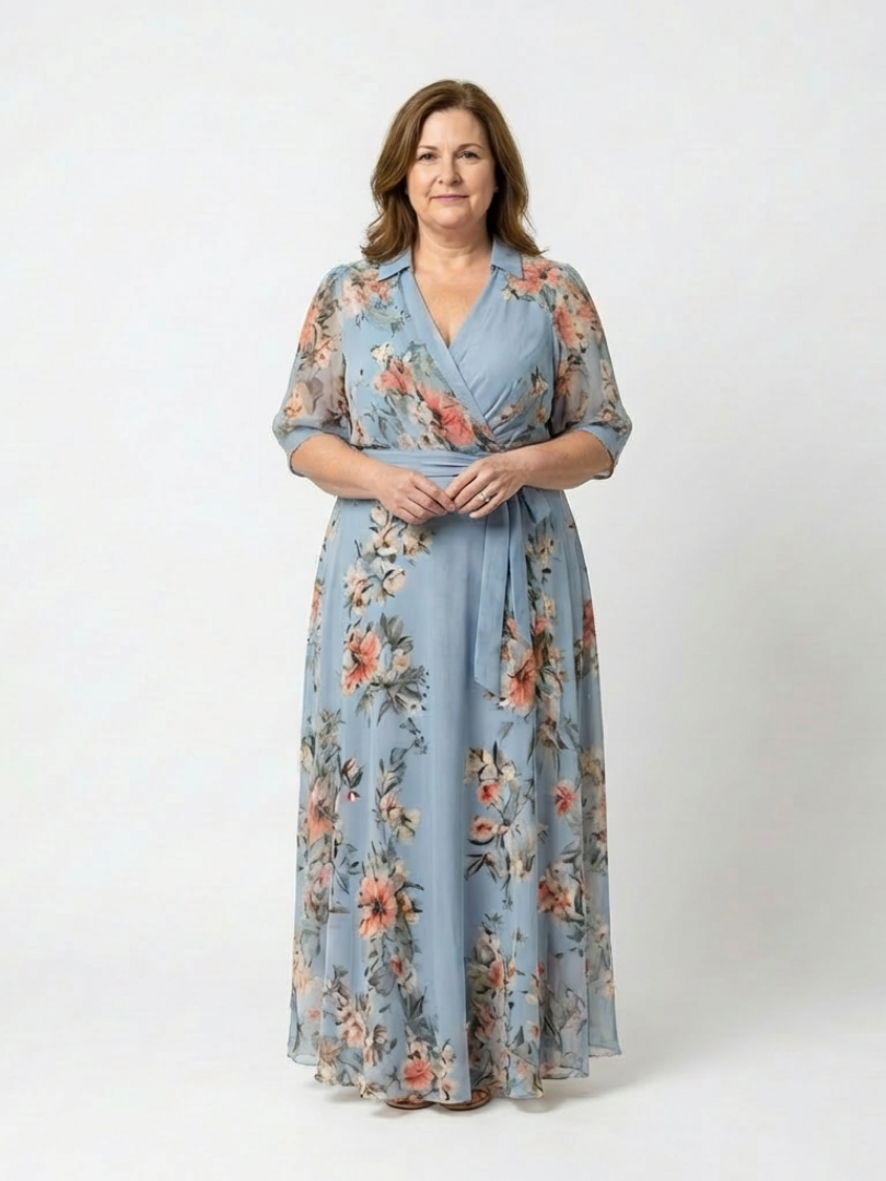 Elowen | Robe Maxi V Enveloppante à Imprimé Floral